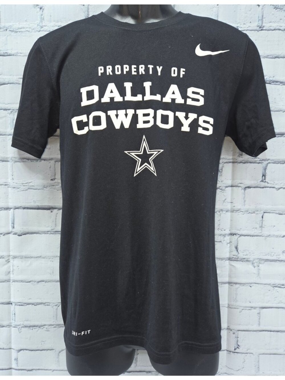 Nike Dallas Cowboys Dri-Fit Black Athletic Cut T-Shirt Small